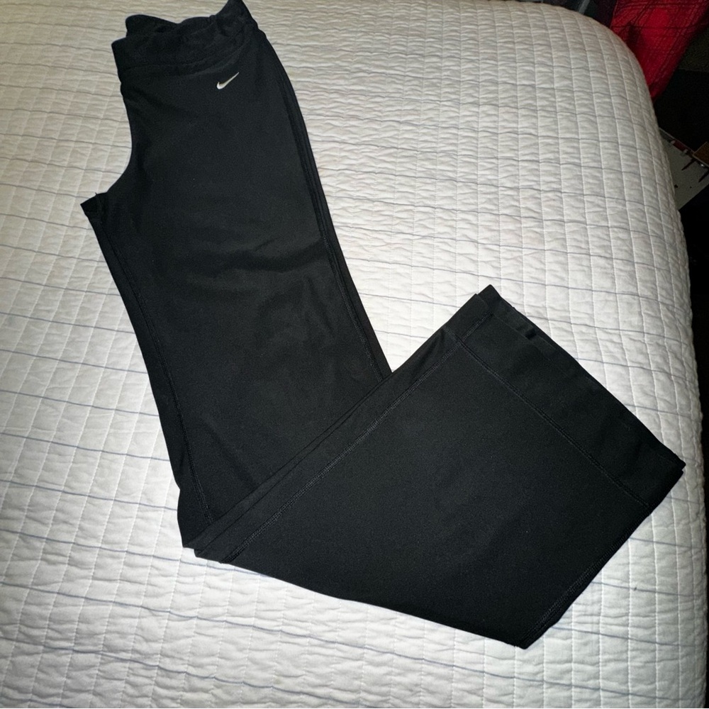 Vintage Nike Dri Fit Wide Leg Training Pants Black Ladies Small